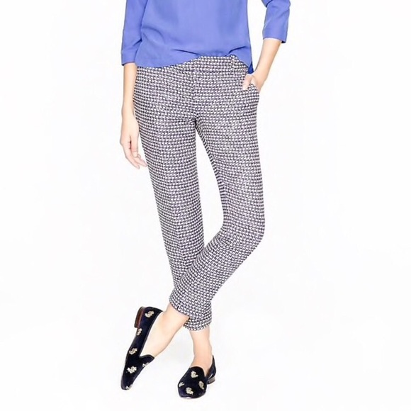J. Crew | Cafe Capri Navy and White Pants - Picture 2 of 8